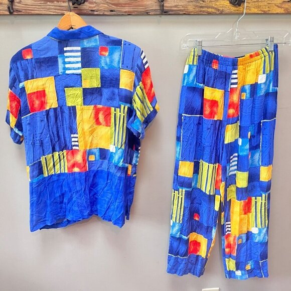Vintage Nino Wong California Colorful Rayon Lounge Set- Size‎ S - Picture 2 of 5